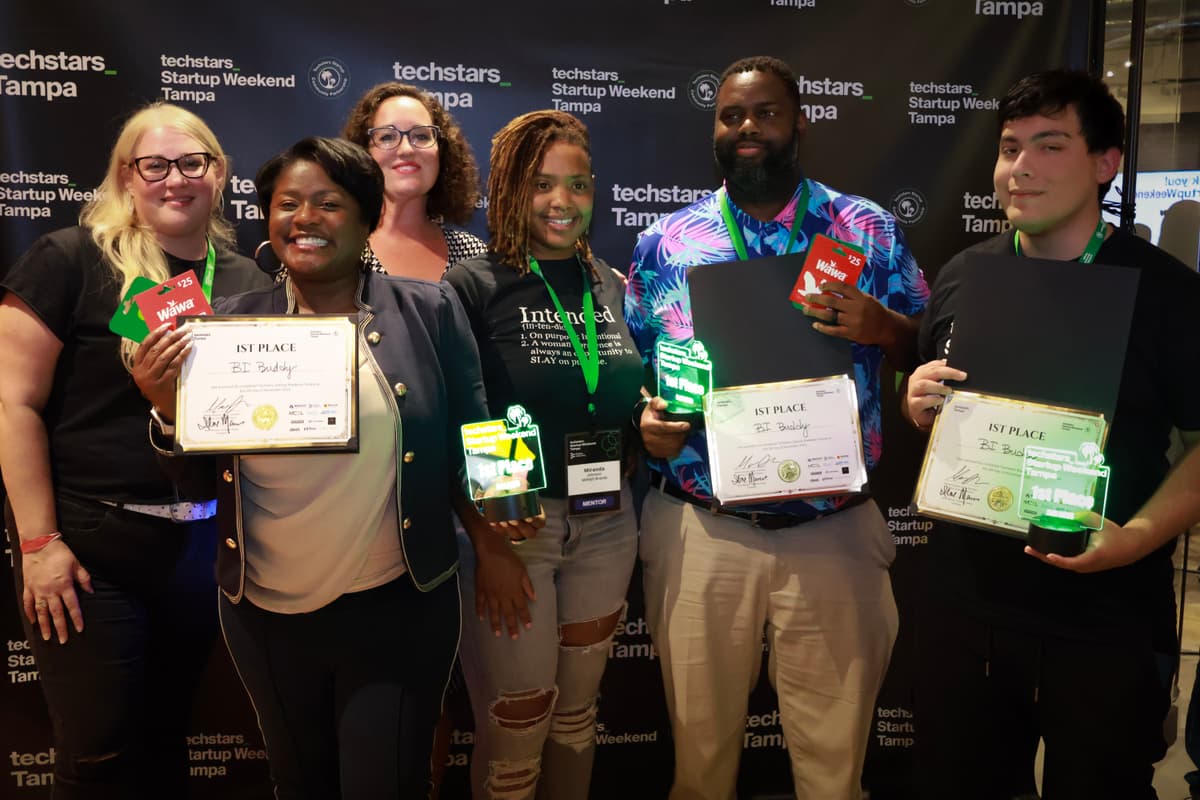 Founders networking after a program session.